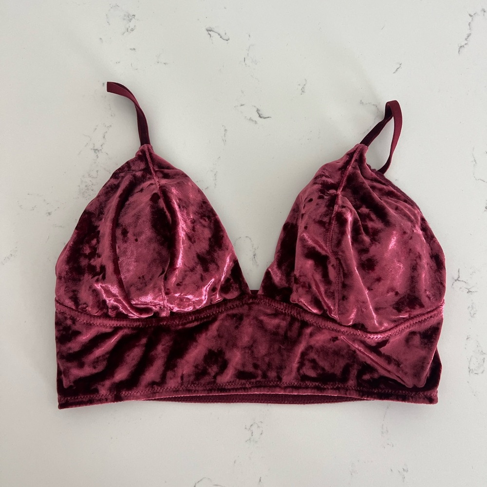 Xhilaration Velvet Wine Bralette